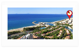 Vista aerea di Portorosa;  posizione degli appartamenti Margherita